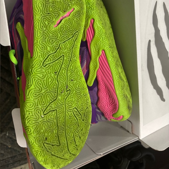 Puma Kids Sneakers in Purple with Neon Green and Pink - Picture 4 of 5